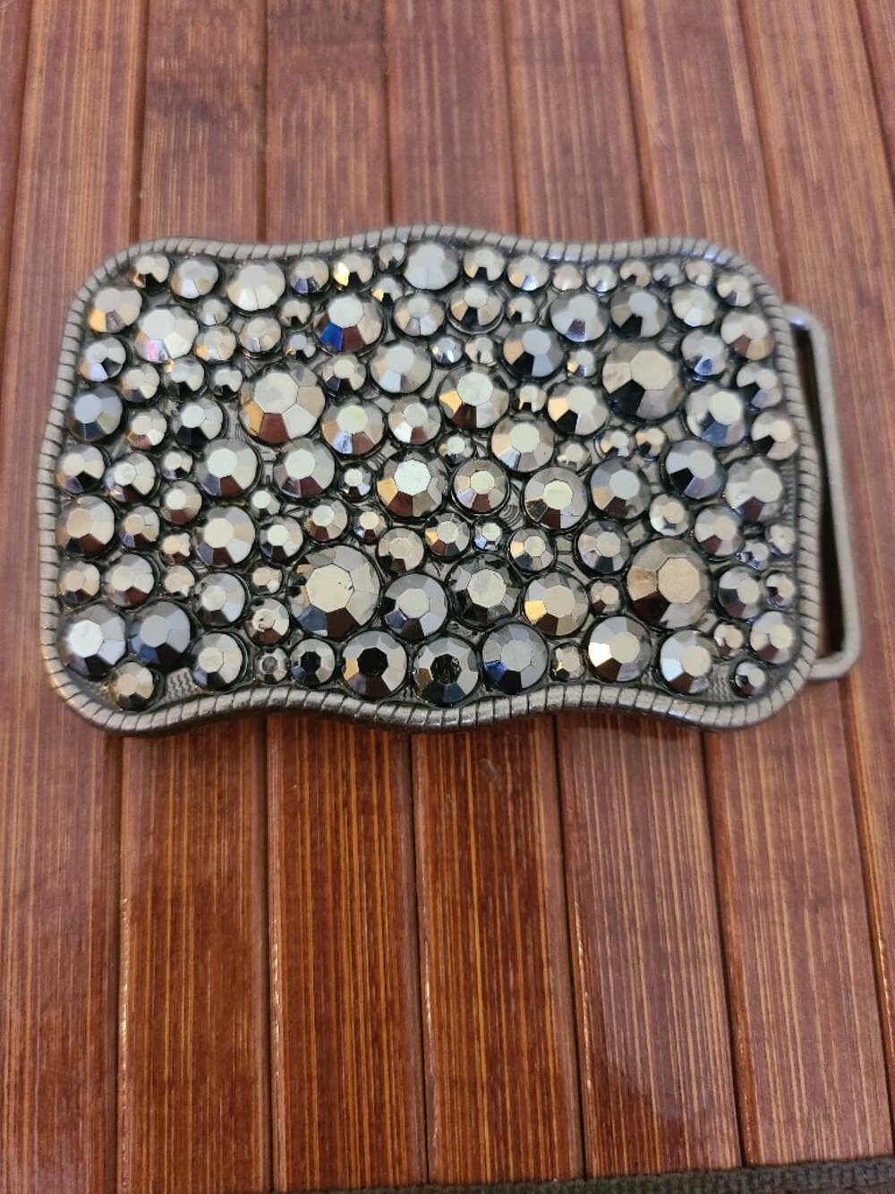 Two Rhinestone Belt Buckles - Flower & Rectangle - Picture 3 of 10